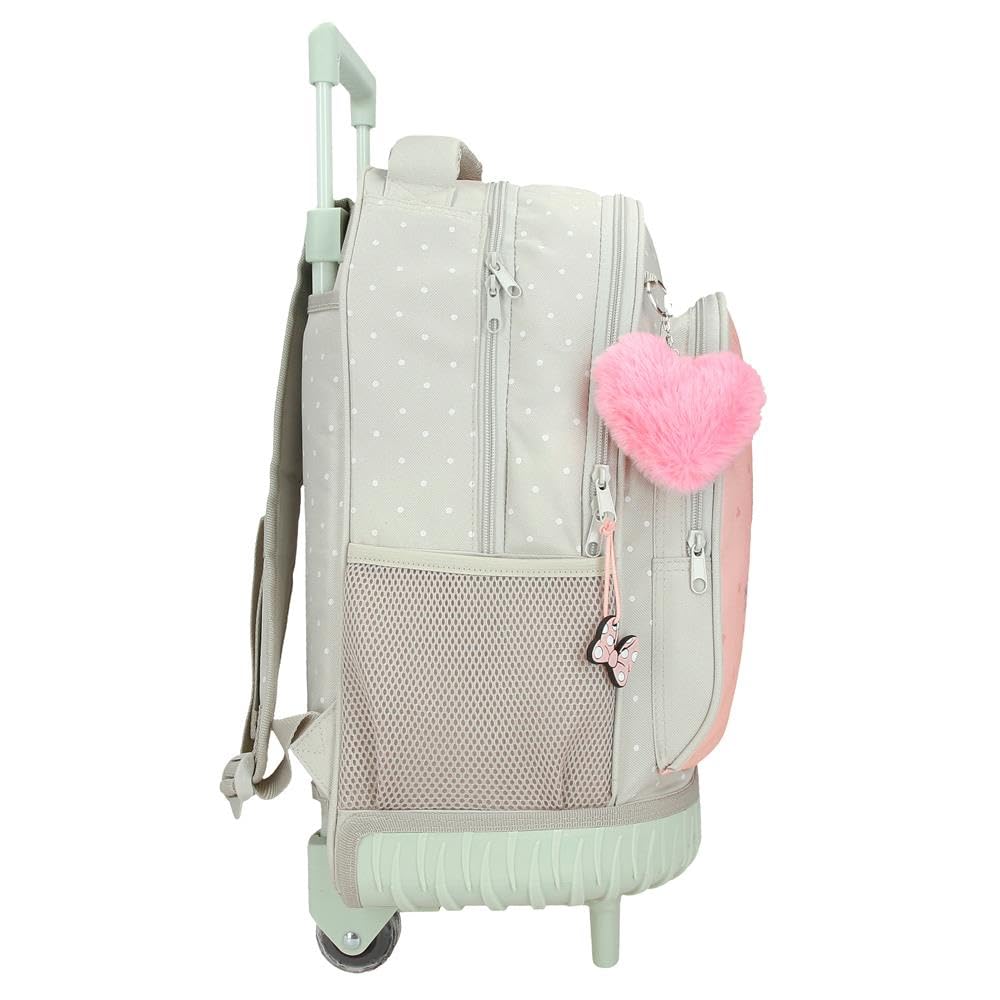 Disney Joumma Bags Minnie Wild Nature zaini per bambini, varie dimensioni, zaino da passeggio, realizzato in poliestere, include pompon decorativo., Verde, Zaino ruote