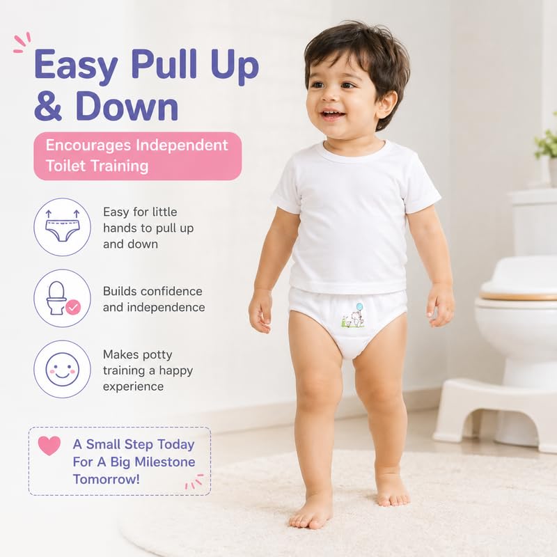 Image of White Colored Panty /Brief /Bloomer for Girls & Boys, Very Soft & Comfortable Cotton Fabric