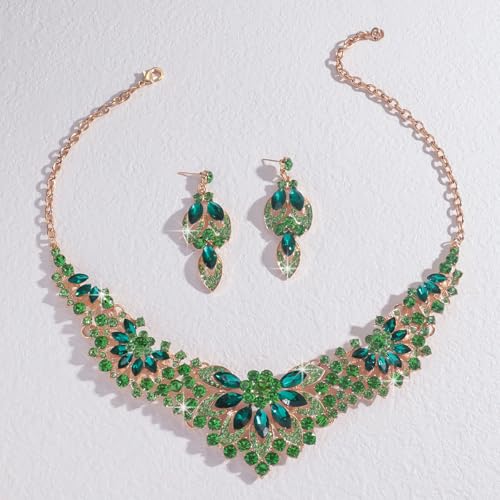 Image of Shining Diva Fashion Stylish Design Fancy Crystal Necklace Jewellery Set for Women | Trendy Celebrity Inspired Jewellery