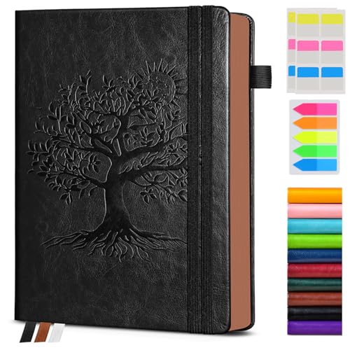 Image of Vintage Leather Journal - 300 Page Lined Journal Notebook with Numbered Pages, A5 Notebook for Women Men,Travel Diary,Daily Journals for Writing, Note Taking, School & Work (5.8 inch x 8.3 inch)