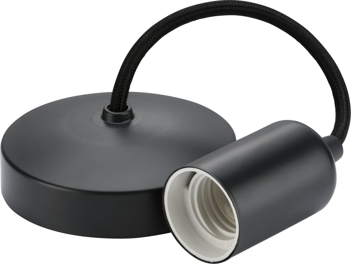 Knightsbridge Anthracite 6" E27 Contemporary Pendant Set - (8270At)