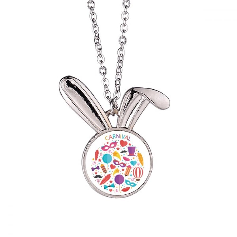 Collier pendentif lapin Brésil avec nœud et ballon en acier - 5
