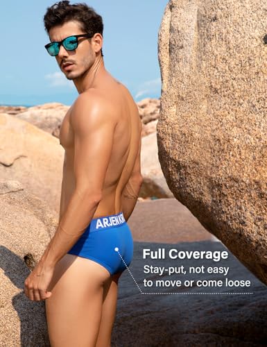 Arjen Kroos Men's Underwear Briefs, Sexy Athletic Cotton Underwear Men, Low Rise Underpants Pouch Underwear for Men 4 Pack4