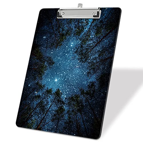 Image of Plastic A4 Clipboards, Clip Board Stardard Letter Size 9 x 12.5 in | Office Decorative for Students Women Men and Kids,Night Sky