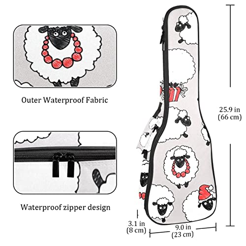 Housse de ukulélé de concert robuste grise avec finitions soignées et rembourrage 10mm - 4