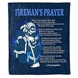 Fireman's Prayer, Personalized Blanket for Firefighters, Custom Name, Patriotic, USA Flag, Amazing Gesture for Service Man, Birthday, Christmas, Super Soft Blanket