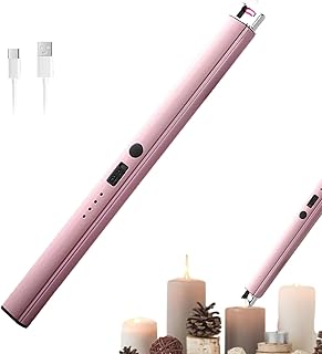 Encendedor Electrónico,Encendedor de Velas Sin Llama,Electric Lighter Resistente al Viento&Seguro,Encendedor de Plasma Multiusos para Velas,Cocina&Aire Libre como Barbacoa&Campismo-Oro Rosa