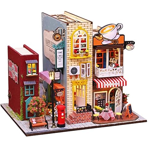 Spilay DIY Miniature Dollhouse Wooden Furniture Kit,Handmade Mini Crafts Book Nook Model with Dust Cover & Music Box,1:24 Creative Room Idea Gift for Adult Friend Lover ES007 Cover