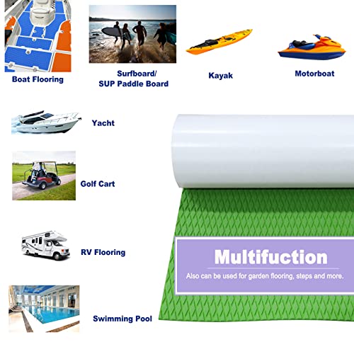Hzshark Boat Flooring Eva Foam Boat Flooring Universal Diy Surfboard Traction Pad Non-Slip Grip Mat 94.5"X11.8" Self-Adhesive Trimmable Sheet For Fishing Boat Kayak Yacht Rv, For Jet Ski, For Jon Boat #TOP6
