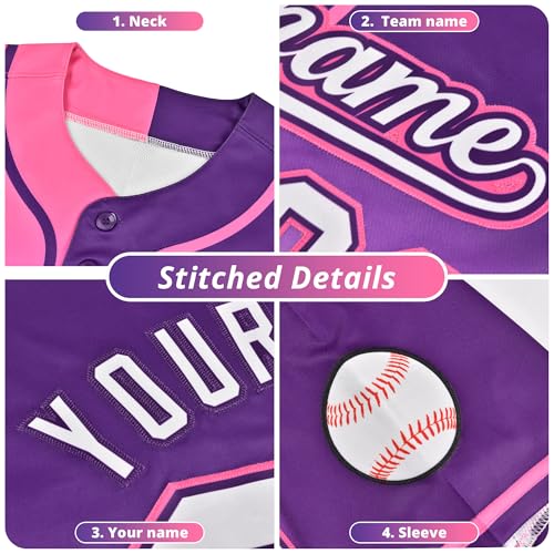 Camiseta deportiva de béisbol personalizada para adulto y juvenil con botones y nombre de equipo bordado miniatura 3