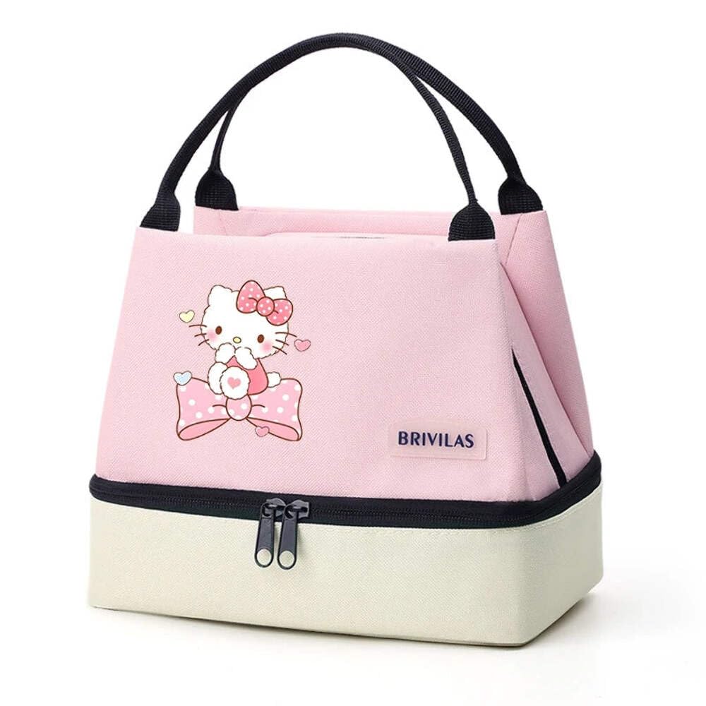 Hello Kitty - Borsa termica per il pranzo, portatile, pieghevole, isolata, per ufficio, scuola, picnic B