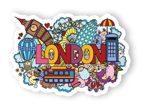 Image of London Acrylic Fridge Magnet - UV Texture Printed, Stylish Multicolor Magnet for Fridge, Wardrobe & Metal Surfaces, Pack of 1 (London)