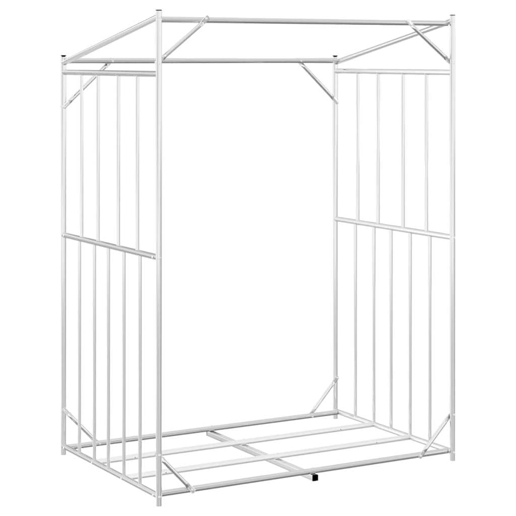 Brennholzregal mit Regenschutz 150x100x200 cm Verzinkter Stahl Kaminholzständer, Holzregal für Kaminholz, Holzhalter Lagerregal für Brennholz, Kaminholzunterstand Feuerholzregal