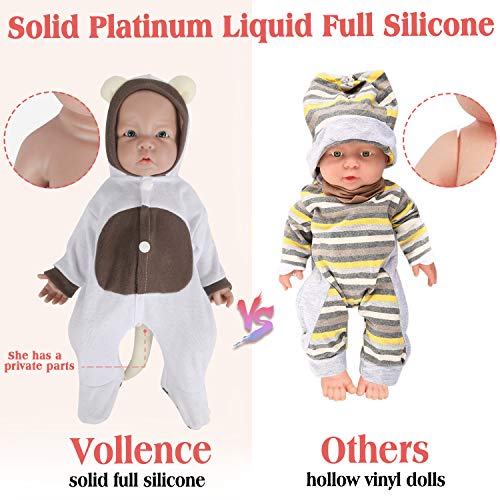 Vollence 43cm Vollsilikon Babypuppes, Nicht Vinyl Puppen,Realistische Reborn Baby Doll, Echte Baby Dolls, Lebensechte Baby Doll, Neugeborene Baby Dolls - Mädchen – Bild 4