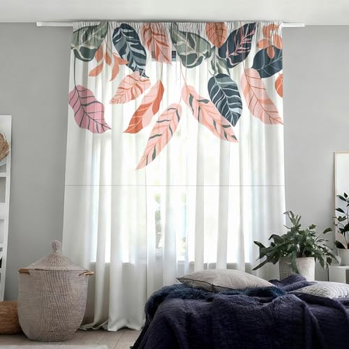 Rideau transparent en polyester à passe-tringle pour salon
