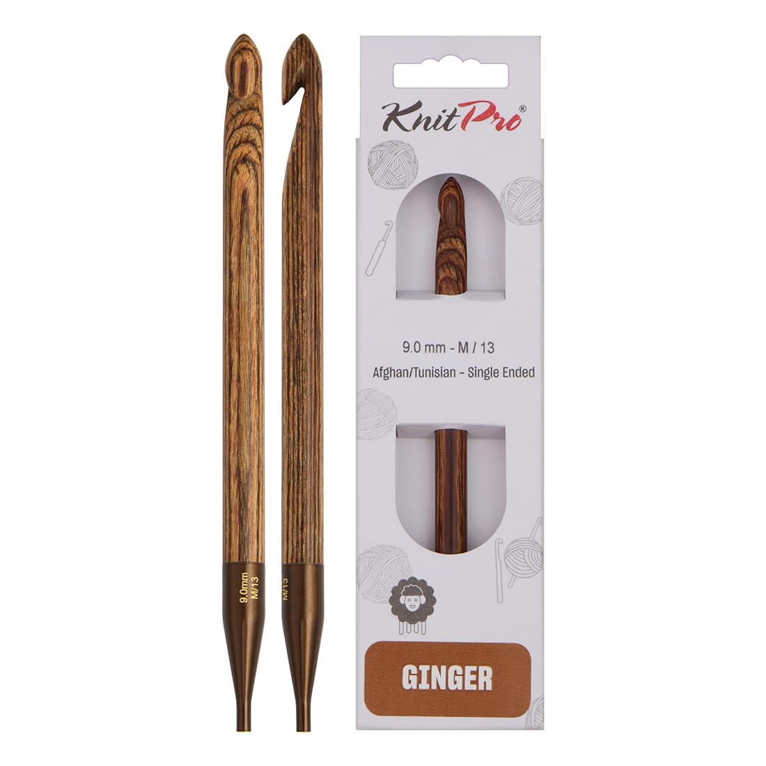 KnitPro Ginger Afghan/Tunisian Crochet Hook | 9.00mm