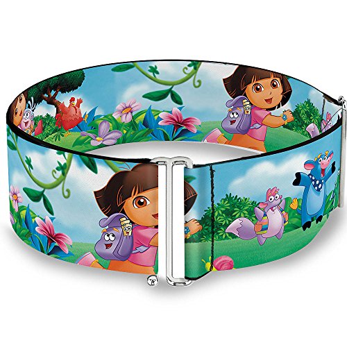 Cinturón de cincha Dora de 7.6 cm ajustable con diseño infantil de tela resistente para niños