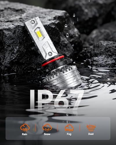 Image of SEALIGHT 9005 Bulbs, 90,000LM 14X Brightness, HB3 9005 6500K Cool White LED Bulbs, IP68 Waterproof 70000Hrs Lifespan, No Flickering, 1Mins Installation, 2 Pack