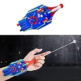 YTBHSHXZ Tirador de cuerdas araña, con imanes ventosa, Toma automática, Rango lanzamiento 9,8 pies, Recargable por USB, Juguete juego rol superhéroe for hombres y niños(Blue)