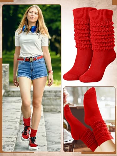 Slouch Slouchy Socks Pack Knee High Scrunch 80s 90s Stacked Boot Socks3