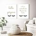 Produktbild Makeup Lash Golden Hallo Wunderschönes Zitat Wandkunst Wimpern Abstrakte Poster und Drucke Kunstbilder für Beauty Shop Dekor 40x60cmx2 (Ungerahmt)