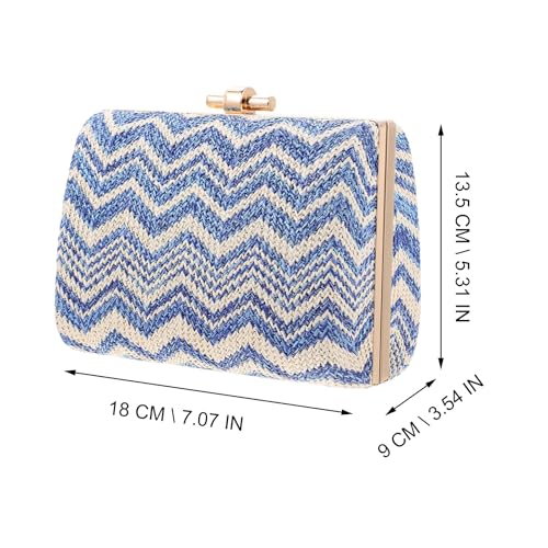 Sac bandoulière en paille bleu léger et créatif avec structure antichoc - 4