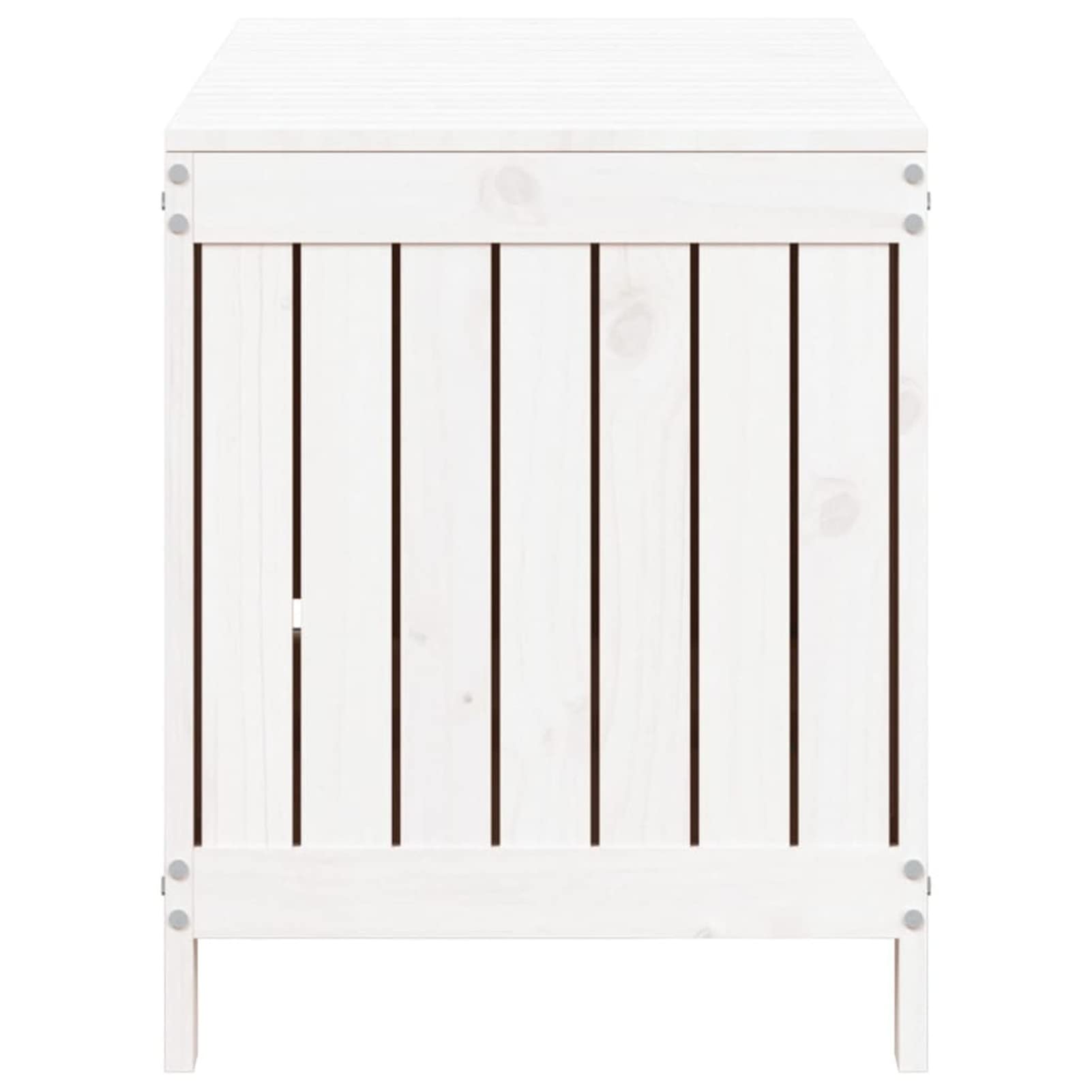 Rantry Mobile Contenitore da Giardino Bianco 115x49x60 cm Legno Massello Pino, Cassapanche e Bauli per Esterni, Armadio da Esterno, Porta Attrezzi da Giardino, Pouf da Esterno, Cassapanca da Esterno