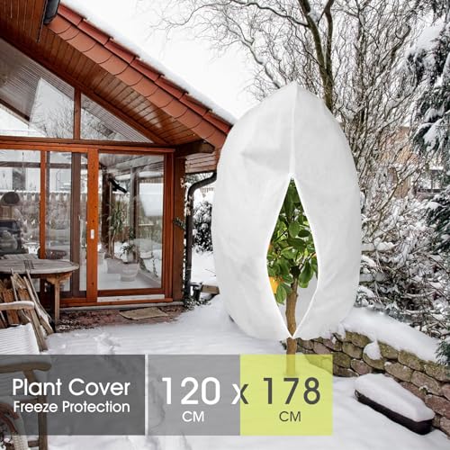 Pflanzenschutz Winter 120x180cm - Atmungsaktiver Kälteschutz Mit Reißverschluss