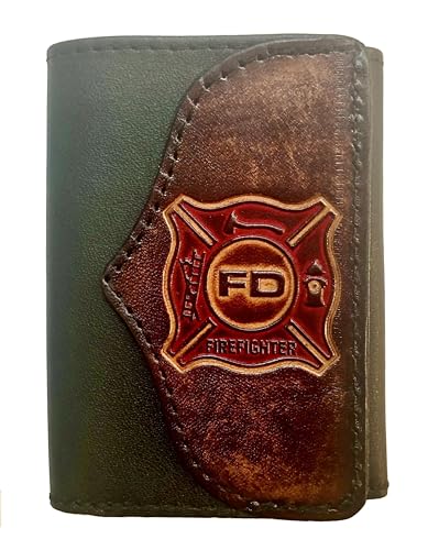 Men's Firefighter Handcrafted Leather Trifold Wallet