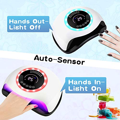 Plartree 168W Nageltrockner Lampe, UV LED Nagellampe für Nägel, Nail Dryer mit 30s/60s/90s/120s Timer,Zeitanzeige… – Bild 7