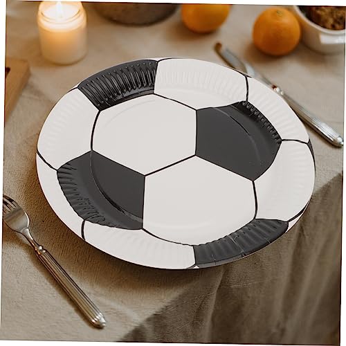 FOMIYES 1 Set Football Cup and Saucer Decorative Paper Plates Gathering Supply Dessert Plates Cartoon Paper Plates Soccer Plates Decorative Paper Cups Gathering Accessory re-usable