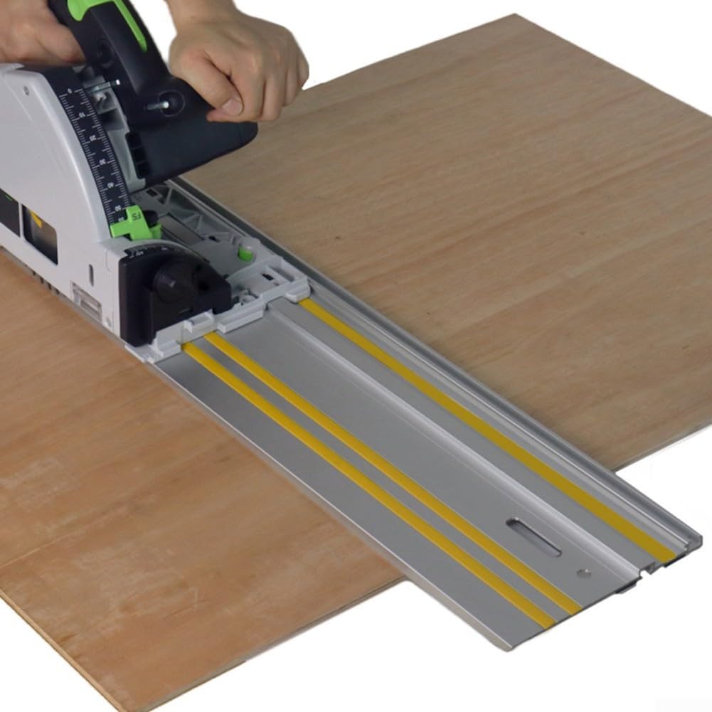Riel de guía de sierra de pista de 600 mm, rieles guiados extruidos de aluminio para sierra circular, compatible con XPS01 XPS02 SP6000j TS55 TS75 TS95, corte recto y biselado suave para placas