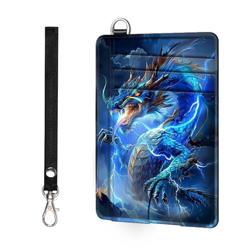 Slim Minimalist Front Pocket RFID Blocking Wallet for Men&Womem, Keep Your Credit Cards and Personal Information Safe, Security Pockets for Business Card Holde, Thunder Dragon