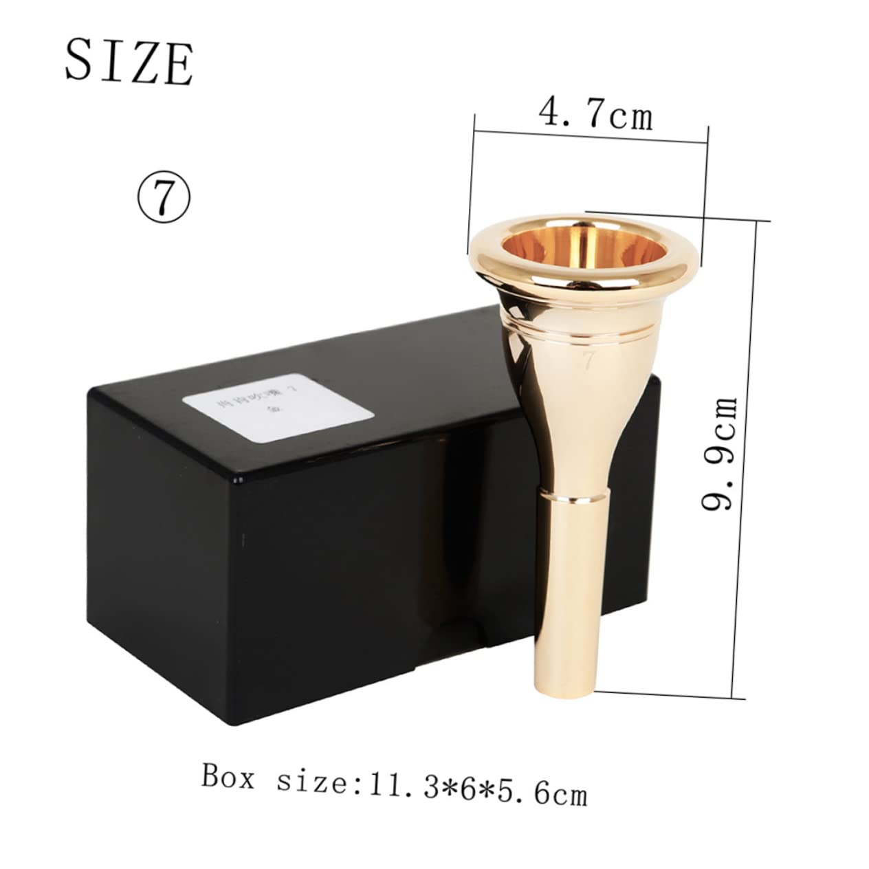 VICASKY Tuba Instrument Mouthpiece 13.3mm Brass Tuba Mouthpiece Replacement Accessory for School Concert Hall Bar