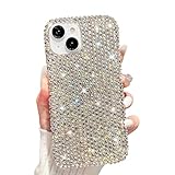 YAOZOCASE for iPhone Case,Luxury Full Body Crystal Diamend Rhinestone Glitter Sparkle Sparkly Soft Shockproof Phone Case (White,iPhone 15 Plus)