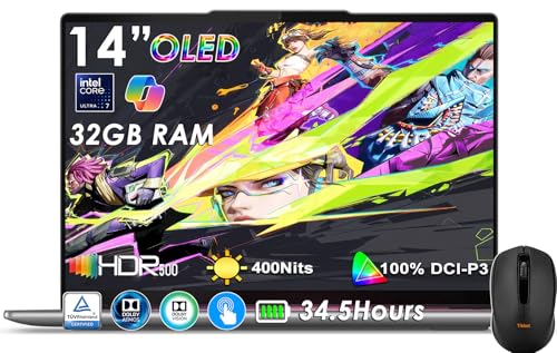 Image of 2025 Lenovo Slim 7i Aura Edition, 14 inch 100% DCI-P3 OLED Touch, Copilot+ PC, Ultra 7 258V(Beats Ultra 7 155U), 32GB RAM, 2TB SSD, Wi-Fi 7, Win 11, 5MP RGB+IR Cam, Thunderbolt, 2.84 lbs, W /Wireless Mouse