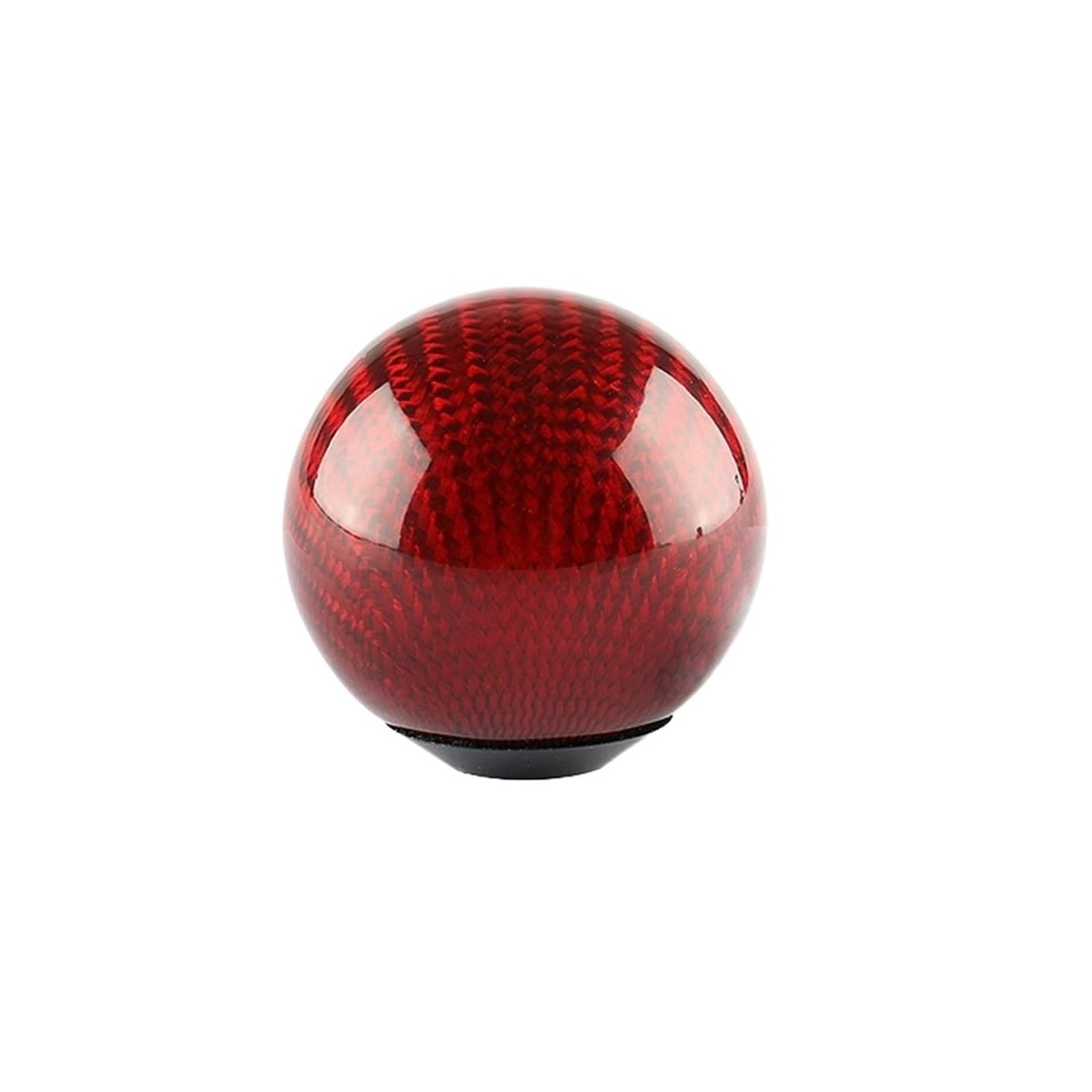 Shift Gear Knob Cover Racing Real Carbon Fiber Gear Shift Knob Manual Transmission Round Ball Shape Handle For 8mm 10mm 12mm(B red 5cm)