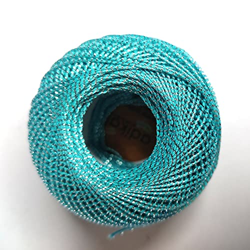 Image of Adikala Metallic Cotton Tatting Shuttle, Crochet Dori Balls for Knitting, Weaving, Embroidery and Craft Making (Set of 4)- 100GMS (Firozi)