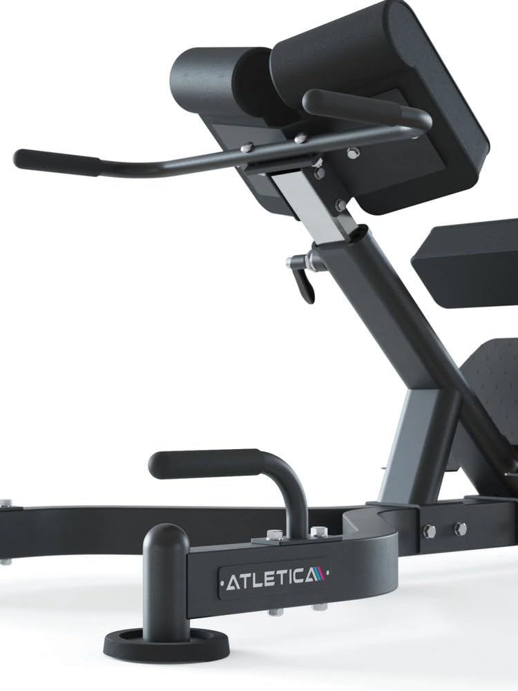 ATLETICA Hyperextension regulowany | Trening mięśni grzbietu | Obciążenie: 200 kg | Wysoka stabilność | Regulacja zmienna | Dodatkowe uchwyty do pompek
