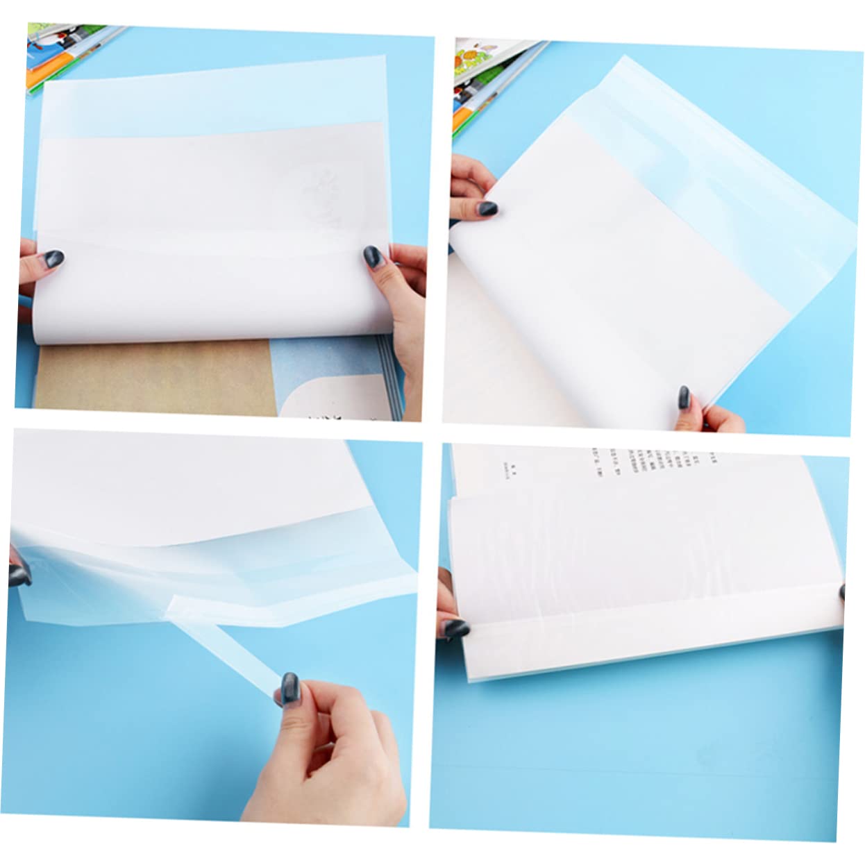 VILLCASE 80stücke Wasserdichte Buchfolie Transparente Wiederverwendbare Buchhüllen Für Schulbücher Kratzfest Und Reißfest Für Schulmaterialien Und Notizhefte