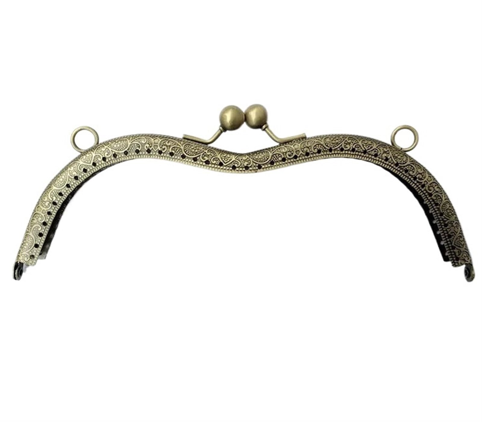 Fermoir métal pour sac à main 19cm avec poignée intégrée et clips robustes en cuivre