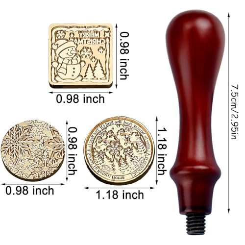 Weihnachtsstempel Wachssiegel Stempel Weihnachten Siegelstempel Personalisier Siegelwachs Set Schneeflocke Schneemann Weihnachtsbaum Elch Wachsstempel Einladung Briefumschläge Wachs Siegel Stempelset