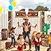 Western Party Decorations, 10Pcs Cowboy Rodeo Theme Wild West Trunk or Treat Car Decor Kit with Inflatable Cactus Props, Backdrop Banner, Hay Bales & Wagon Wheel Saloon Supplies