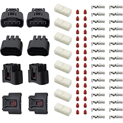Secosautoparts 8Pcs Ignition Coil 4 Pin Plug Connector Waterproof Black Socket Kit 90980-11885 7283-7449 Fit For Toyota Matrix Camry Highlander Yaris Prius Rav4 Solara Celica Echo Spyder 2000-2010 #TOP12