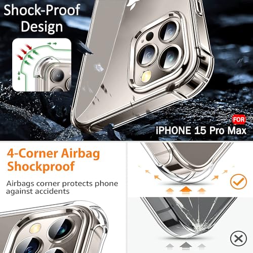 Image of TheGiftKart Crystal Clear Back Cover Case for iPhone 15 Pro Max | 360 Degree Protection | Shock Proof Design | Transparent Back Cover Case for iPhone 15 Pro Max (Transparent Bumper)