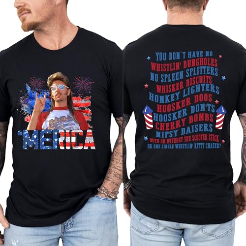 4th of July Shirt Joe Dirt 4th of July Shirt Joe Dirt T-Shirt Merica Tee (US Alpha Large Black)