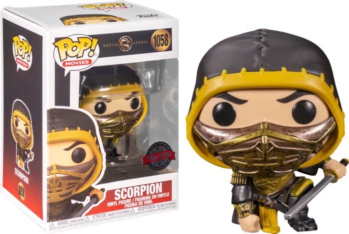 Funko Pop! Movies: Mortal Kombat - Scorpion - (Action Pose) - (Metallic) - Figura De Vinilo Coleccionable - Idea De Regalo- Mercancia Oficial - Juguetes Para Niños Y Adultos - Movies Fans