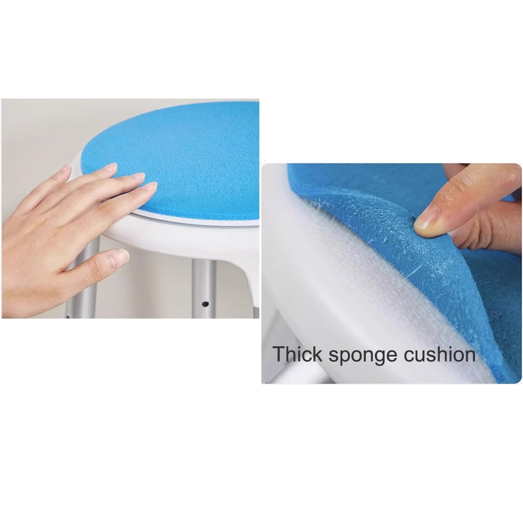 Silla De Ducha Redonda Ajustable, Asiento De Ducha Giratorio De 360 ​​Grados, Taburete De Banco De Baño De Aluminio Resistente, For Personas Mayores, Discapacitados, Embarazadas, Bariátricas