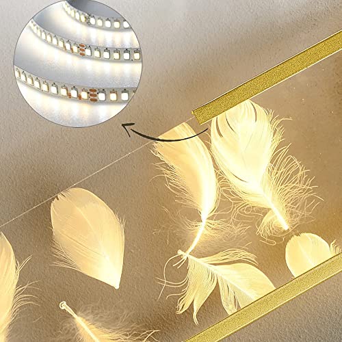 Lámpara de pared triangular con diseño de plumas acrílicas e iluminación LED 5