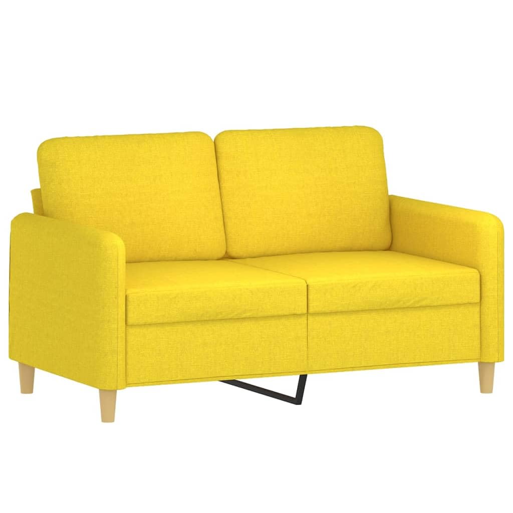 3-częściowy zestaw tapicerowany z poduszkami, jasnożółty materiał, sofa narożna, sofa do spania, dwuosobowa zestaw wypoczynkowy, funkcja relaksu, miejsce do przechowywania